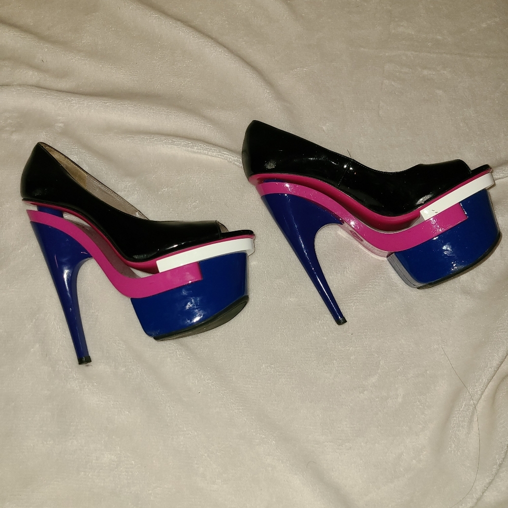 VERSACE Patent Leather Triple Platform